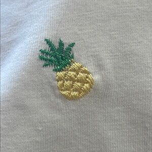 Vintage America Embroidered Lemon White and Yellow Relaxed Short Sleeve Tee
